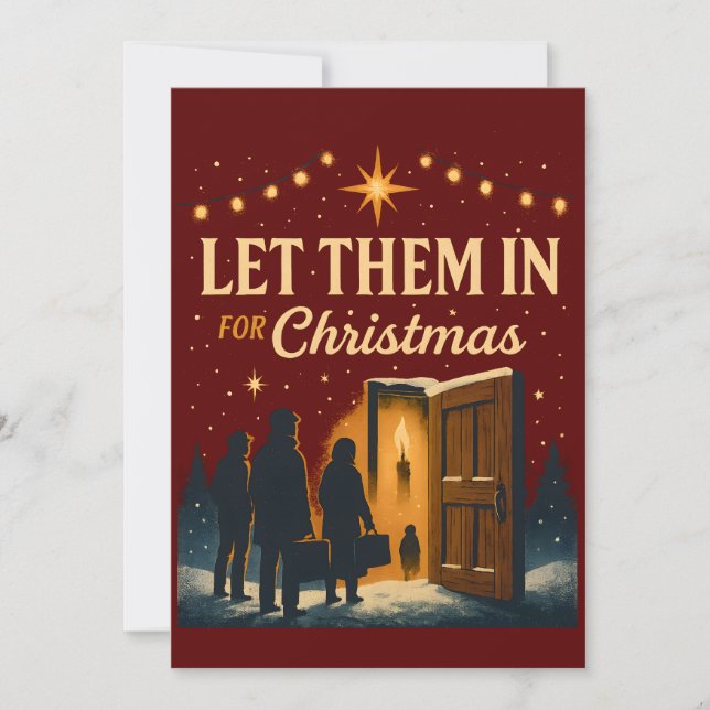 Invitation Conception de Noël « Laissez-les entrer » (Devant)