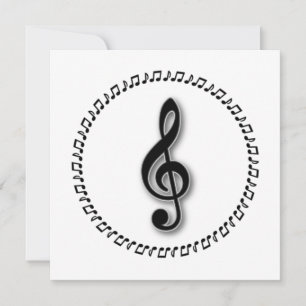 Invitation Conception de notes de musique Treble Clef