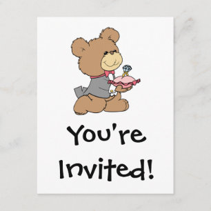 Invitation conception de nounours porteur de bague ou de prop