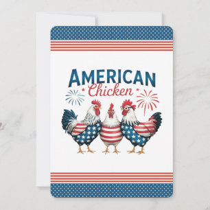 Invitation Conception de poulet américain patriotique du 4 ju