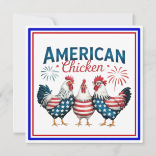 Invitation Conception de poulet américain patriotique du 4 ju