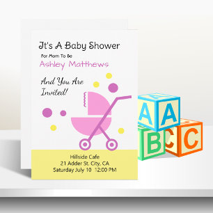 Invitation Conception de poussette de baby shower