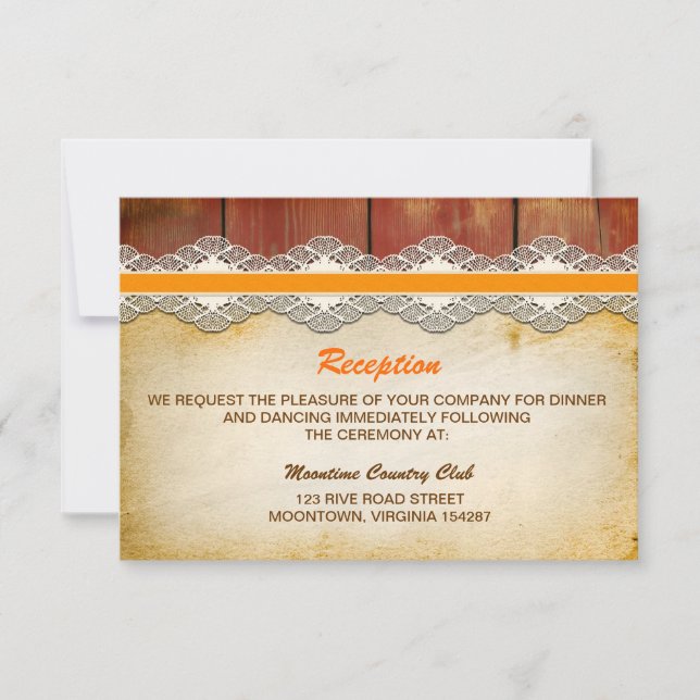 Invitation conception de réception de mariage en bois et dent (Devant)