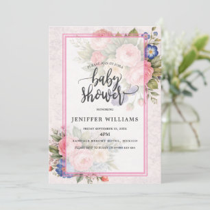 Invitation Conception de rose florale personnalisée vintage r