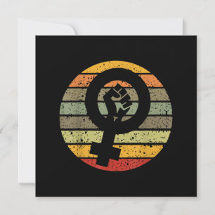 Invitation Conception de symbole de féminisme Rétro Vintage, 
