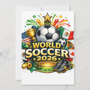Invitation Conception de T-Shirt Cartoon World Soccer 2026 – 