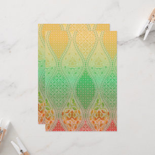 Invitation Conception de textile colorée avec des motifs flor