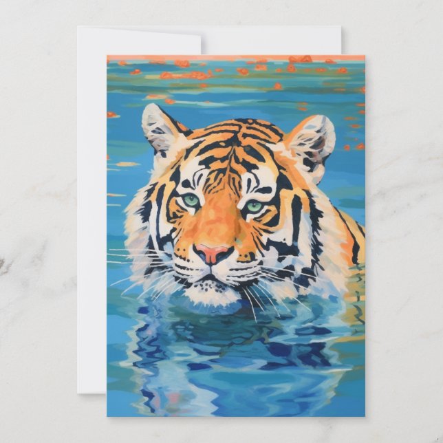 Invitation Conception de tigre, peinte, art coloré (Devant)