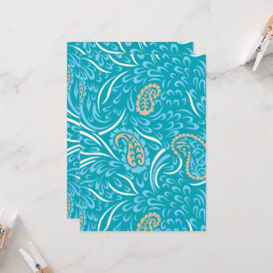 Invitation Conception de tissu turquoise complexe avec motif