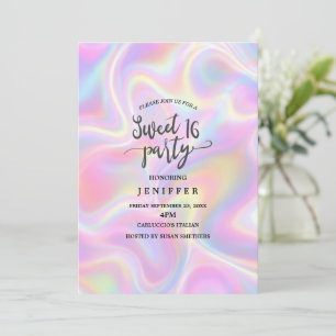 Invitation Conception de tourbillon holographique pastel vibr