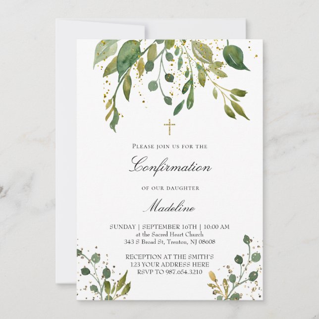 Invitation conception de verdure Confirmation (Devant)