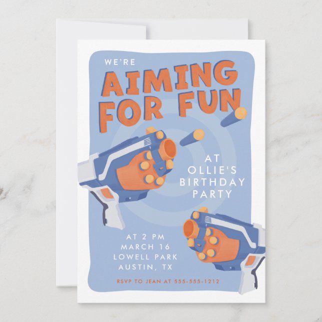 Invitation Conception des pistolets à fléchettes en mousse (Devant)