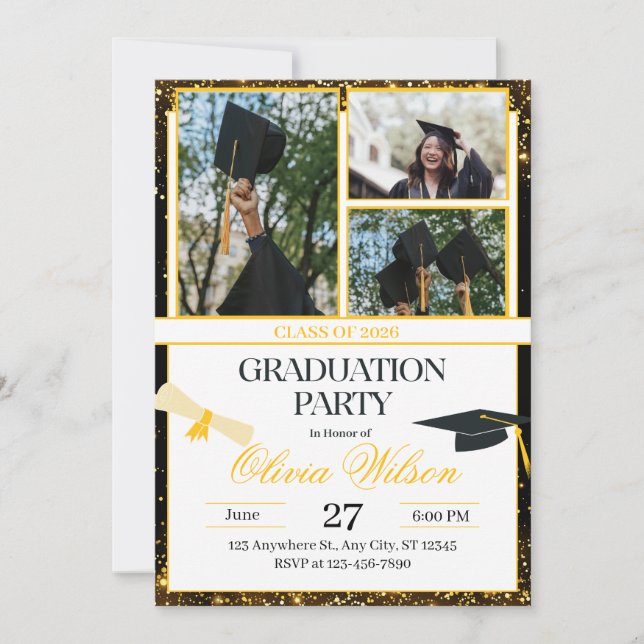 Invitation Conception d'invitation pour une fête de remise de (Devant)