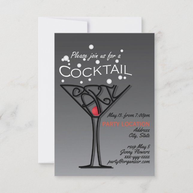 Invitation Conception d'invitation pour une soirée cocktail (Devant)