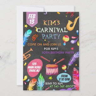 Invitation Conception d'invitation sur le thème du Carnaval B
