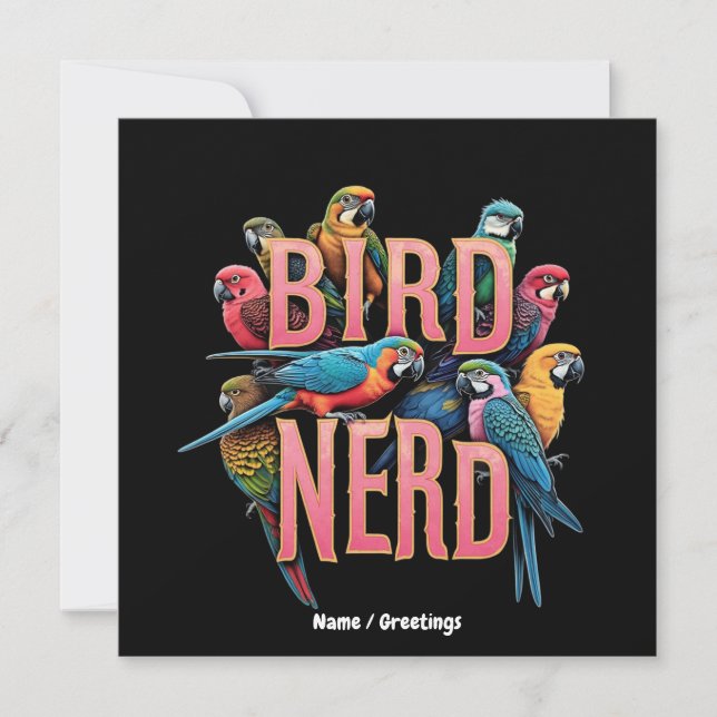 Invitation Conception drôle de nerd d'oiseau pour les amateur (Devant)