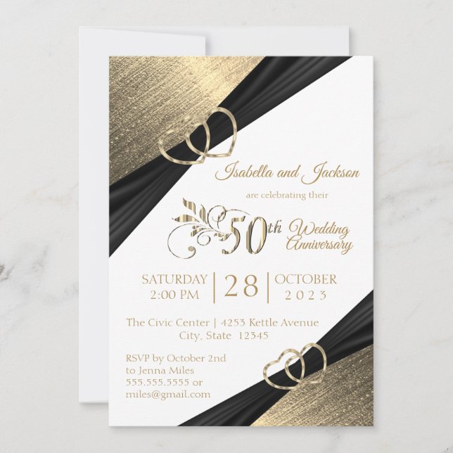 Invitation Conception du 50e anniversaire de la Light Golden  (Devant)