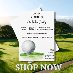 Invitation Conception du boule de golf   Golf Bachelor Party