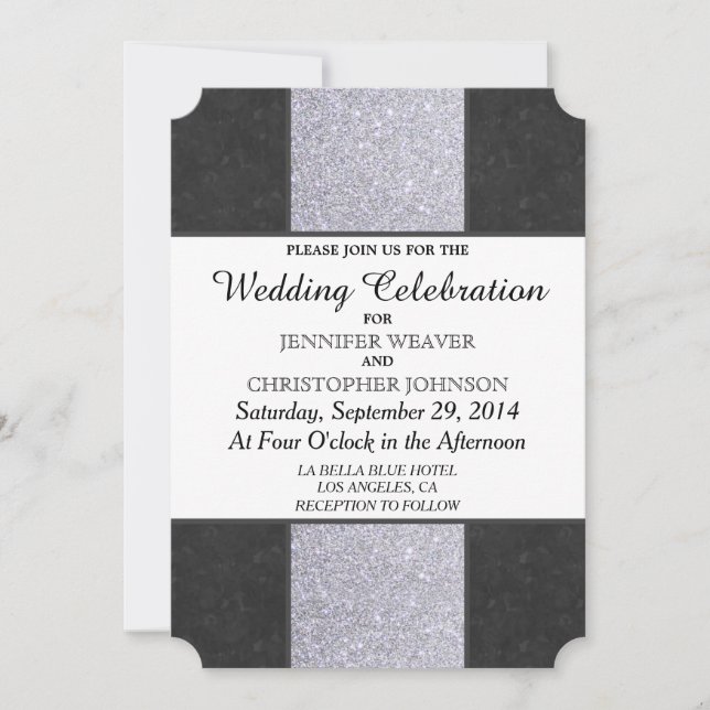 Invitation Conception du panneau de Parties scintillant en ma (Devant)
