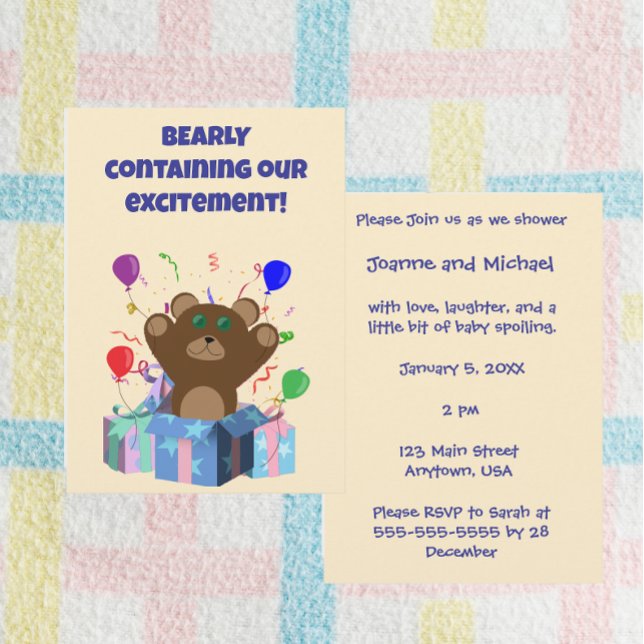 Invitation Conception éditable à peine contenir notre excitat (Créateur téléchargé)