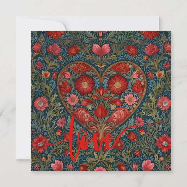 Invitation Conception élégante de cœur de la Saint-Valentin v (Devant)