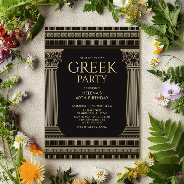 Invitation Conception élégante de fête en toge avec colonnes  (Créateur téléchargé)