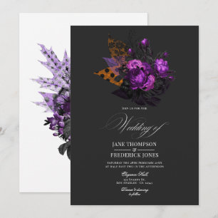 Invitation Conception florale gothique shabby-chic romantique