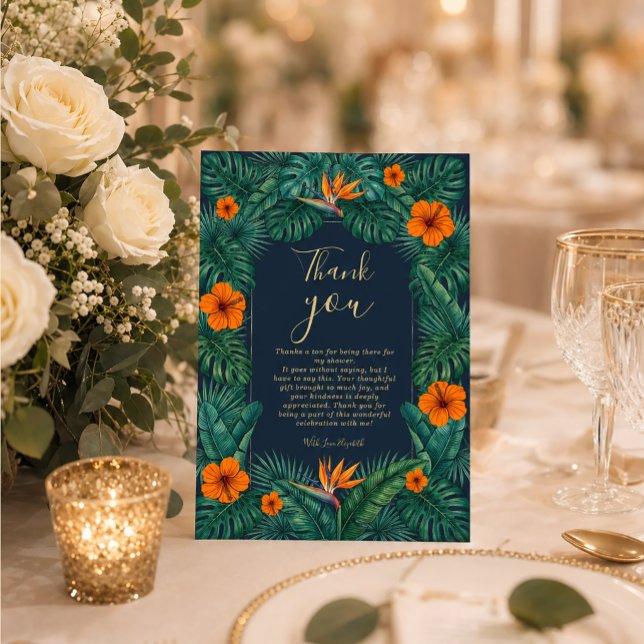 Invitation Conception Florale Tropicale | Hibiscus et Feuilla (#tropicalwedding #weddingdinner#hibiscus #beachwedding #destinationwedding #floralithankyou)