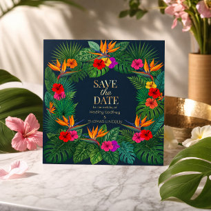 Invitation Conception Florale Tropicale Hibiscus et Feuilla