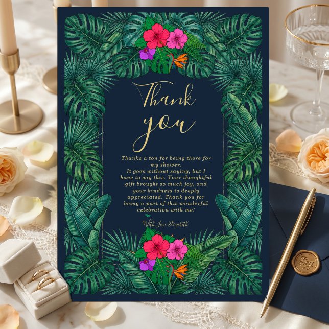 Invitation Conception florale tropicale | Hibiscus et verdure (#tropicalwedding #weddingdinner#hibiscus #beachwedding #destinationwedding #floralithankyou)