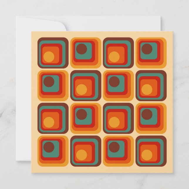 Invitation Conception géométrique du style rétro de la mi-ann (Devant)