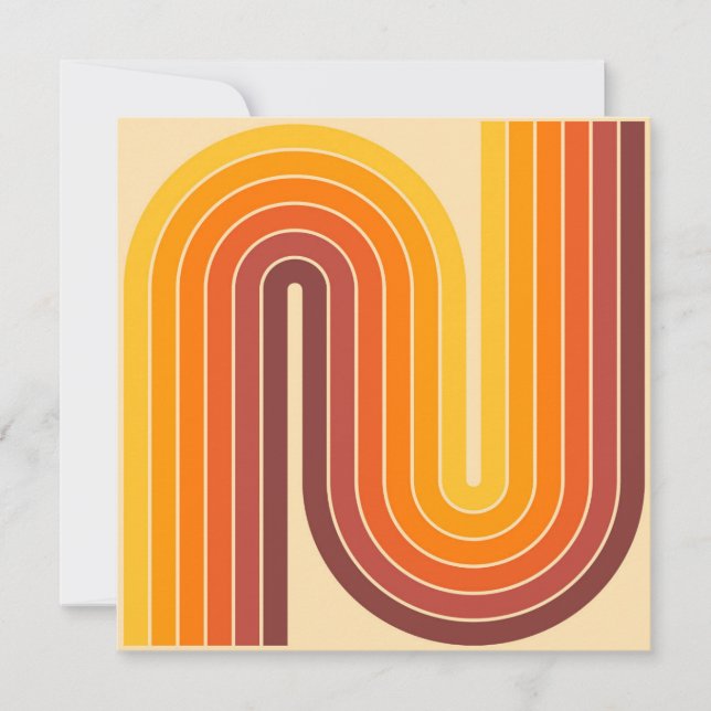 Invitation Conception géométrique rétro à deux arches (Devant)