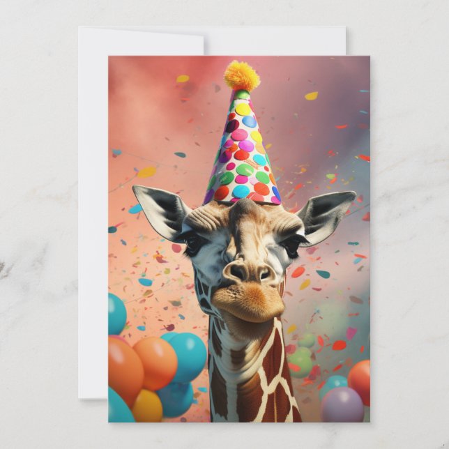 Invitation Conception girafe, coloré (Devant)