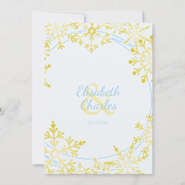 Invitation Conception inspirée de l'hiver pour Mariage avec d (Devant)