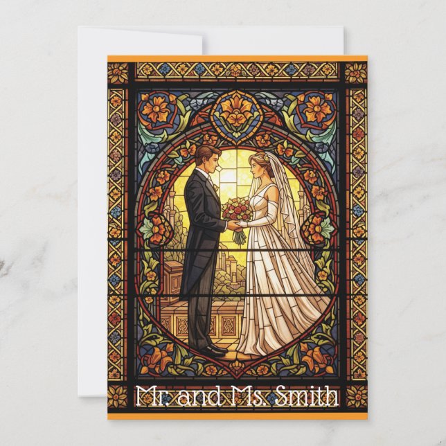 Invitation Conception mariage en verre traditionnel (Devant)