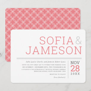 Invitation CONCEPTION MINIMALE simple type moderne gris corai
