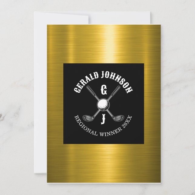 Invitation Conception minimaliste de monogramme de golf (Devant)