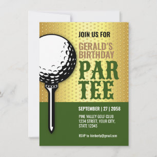 Invitation Conception minimaliste du Golf Party