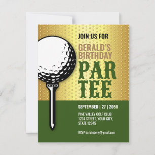 Invitation Conception minimaliste du Golf Party