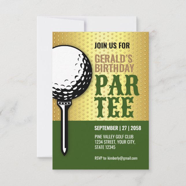 Invitation Conception minimaliste du Golf Party (Devant)