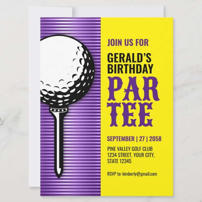 Invitation Conception minimaliste du Golf Party (Devant)