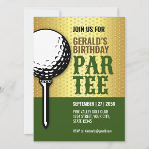 Invitation Conception minimaliste du Golf Party