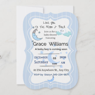 Invitation Conception minimaliste moderne pour bébé garçon