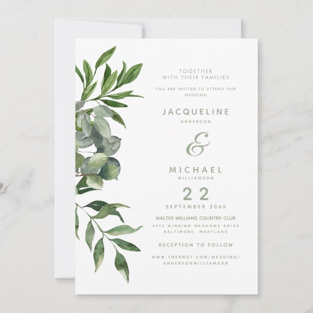 Invitation Conception Moderne De Mariage À L'aquarelle De Feu (Devant)