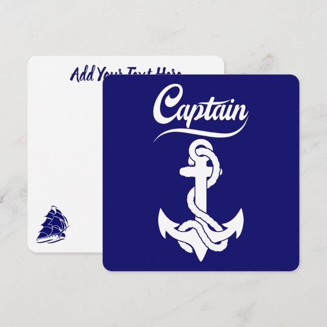 Invitation Conception nautique d'ancre de voilier capitaine (Devant / Derrière)