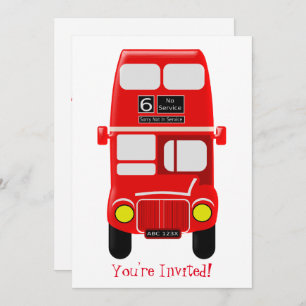 Invitation Conception personnalisée de bus Red Double Decker