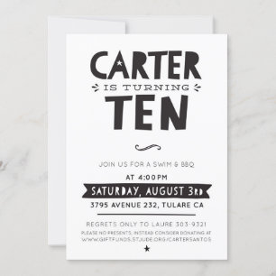 Invitation Conception personnalisée fête d'anniversaire moder