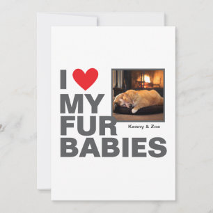 Invitation Conception photo personnalisée "I ❤️ My Fur Baby"