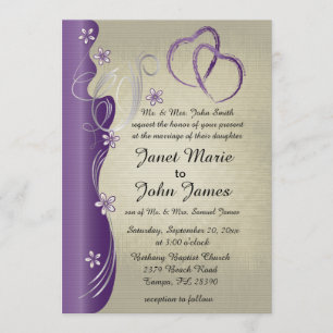 Invitation Conception vintage de courbe   Améthiste violetes