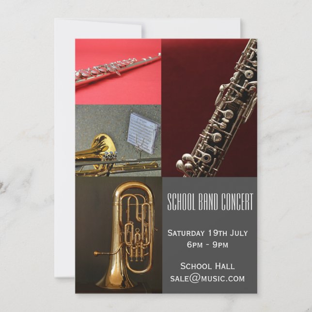 Invitation Concert de groupe communautaire de bandes scolaire (Devant)